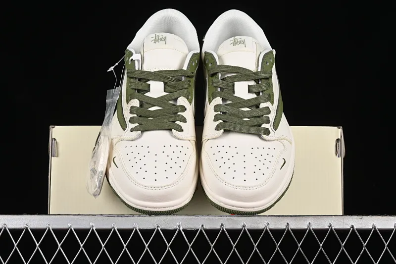 All Categories Air Jordan Jordan Series Basketball Shoes Air Jordan 1 Low High-end Customized Low-top Shoes Travis Scott x Fragment Design x Air Jordan 1 Low OG SP AJ1 Joe 1 Stussi Joint-Beige Army Green Low-top Cultural Casual Shoes DM6688-602
